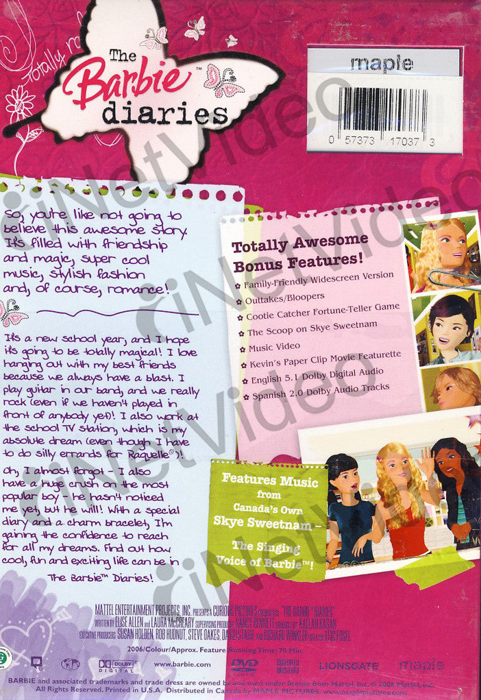 The Barbie Diaries on DVD Movie