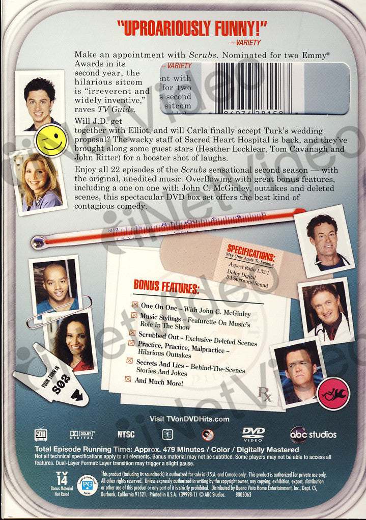 Scrubs The Complete Second Season Boxset On Dvd Movie 