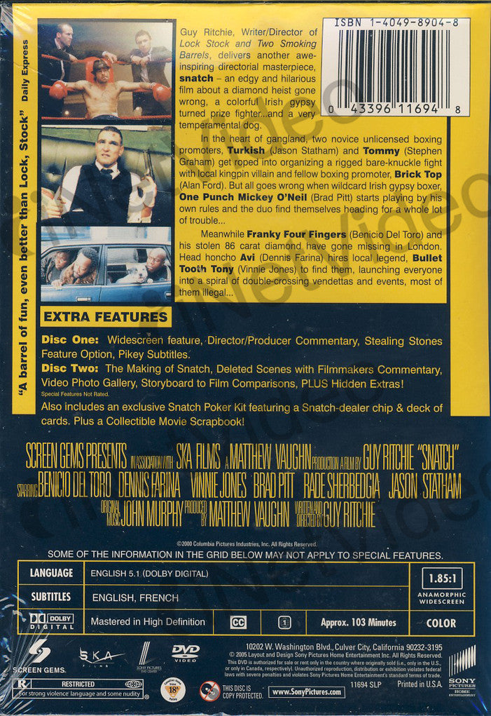 Snatch (Two-Disc Deluxe Edition) (Boxset) on DVD Movie