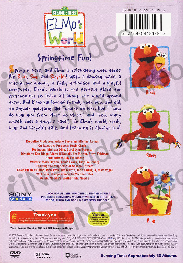 Springtime Fun - Elmo's World - (Sesame Street) on DVD Movie