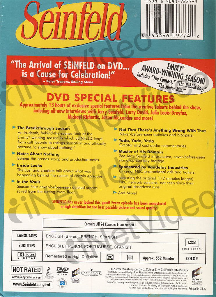 Seinfeld - Season 4 (Boxset) on DVD Movie