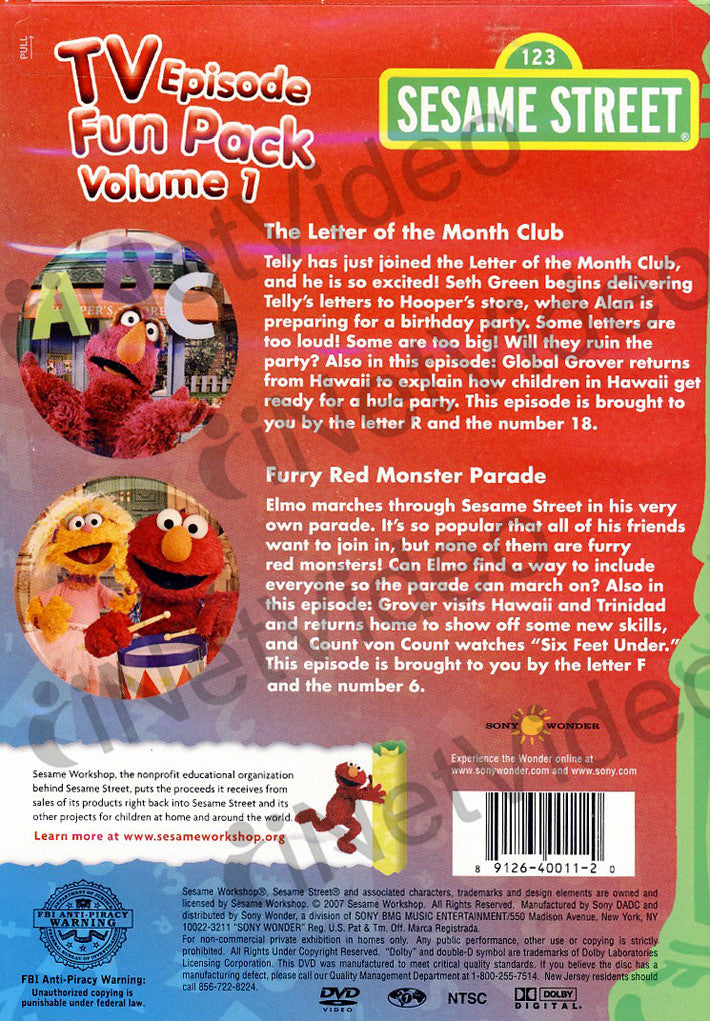 TV Episode Fun Pack, Vol. 1 - Sesame Street on DVD Movie