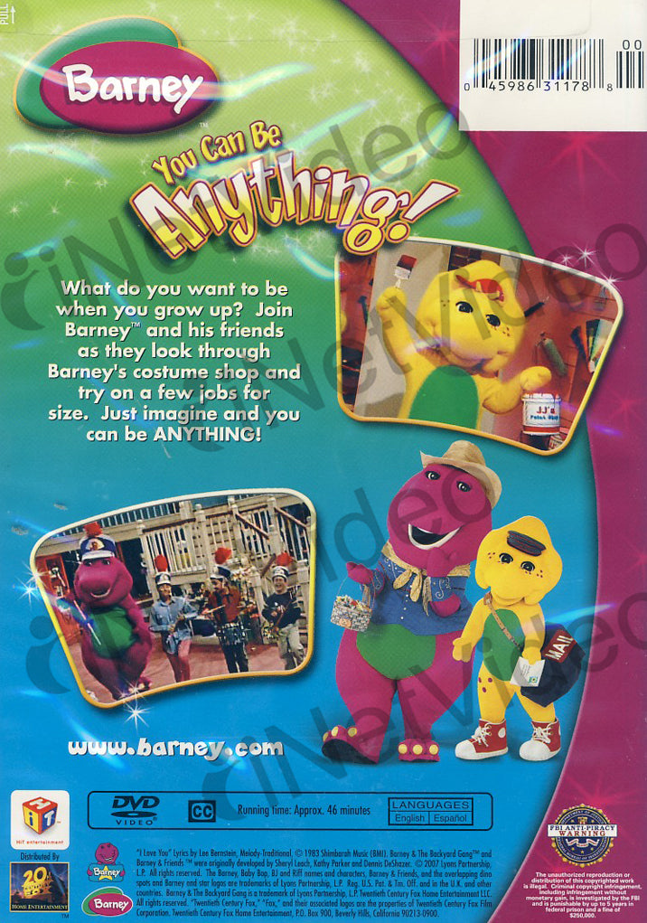 Barney - You Can Be Anything on DVD Movie