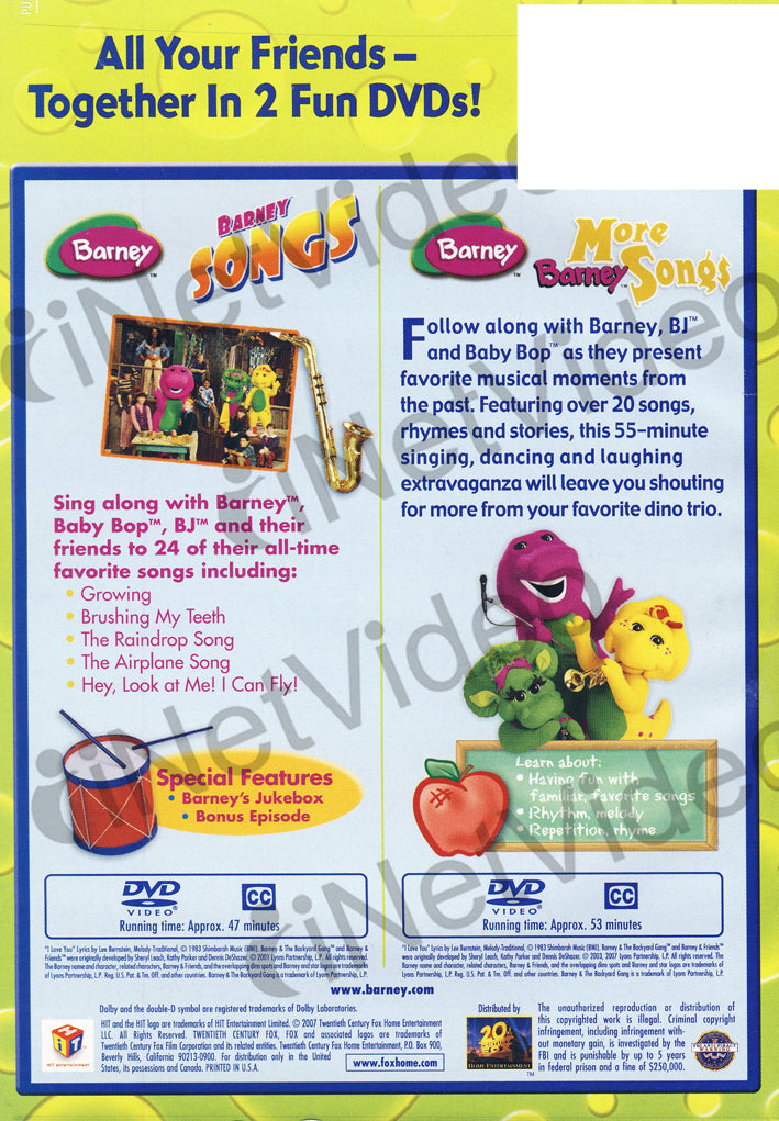 more barney songs dvd