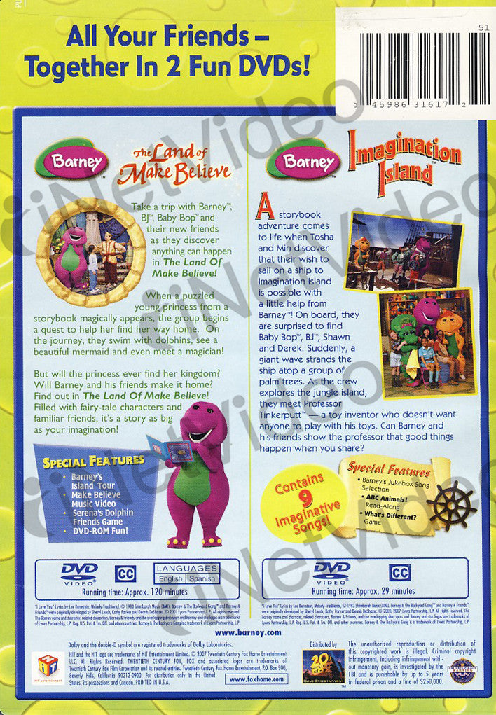 Barney (The Land of Make Believe/Imagination Island) (Double Feature ...