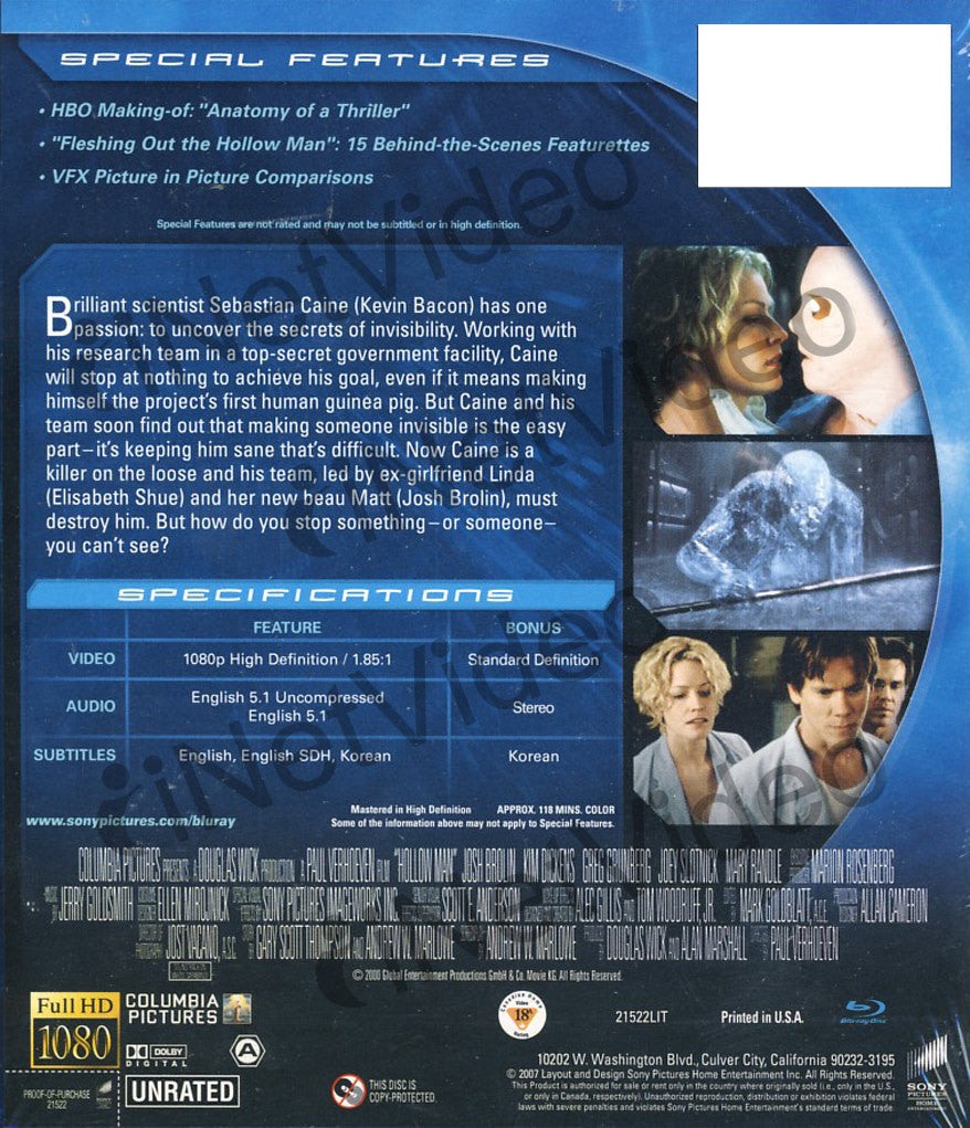 Hollow Man - Director's Cut (Blu-ray) on BLU-RAY Movie