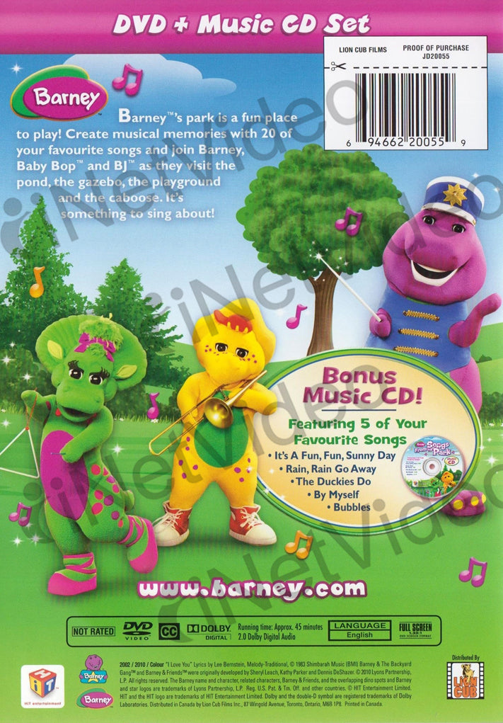 Barney - Songs From the Park (DVD + Music CD) on DVD Movie