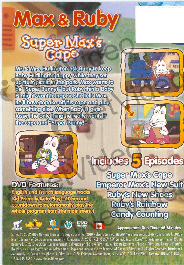 Max And Ruby - Super Max's Cape on DVD Movie