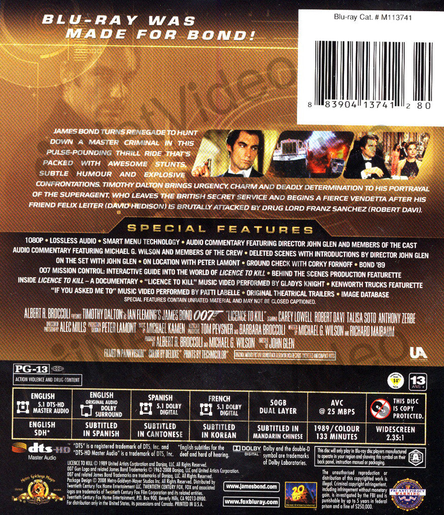 Licence to Kill (Blu-ray) on BLU-RAY Movie