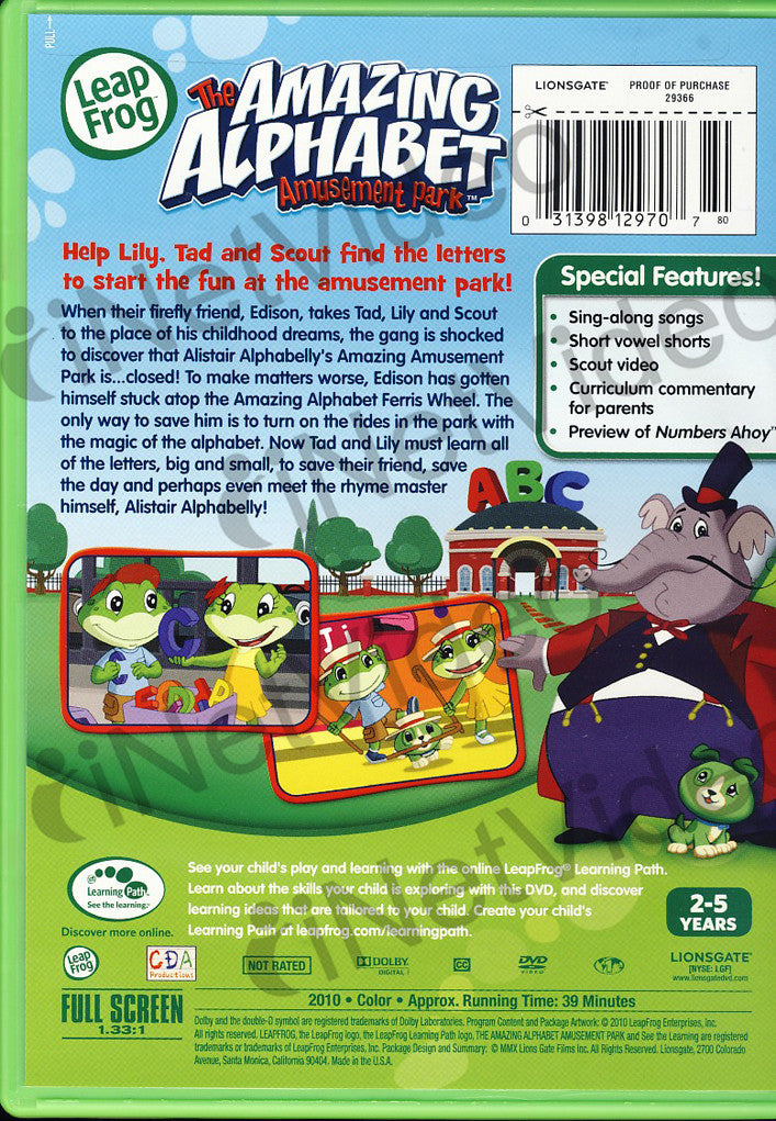 Leap Frog - The Amazing Alphabet Amusement Park (LG) on DVD Movie