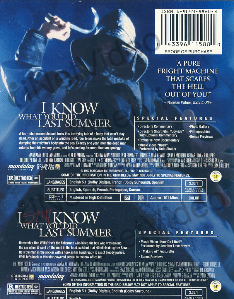 I Know What You Did Last Summer I Still Know What You Did Last Summer Double Feature On Dvd Movie