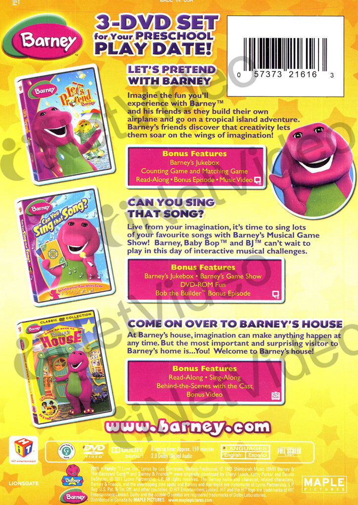 Barney - Play Date Pack (Keepcase) on DVD Movie