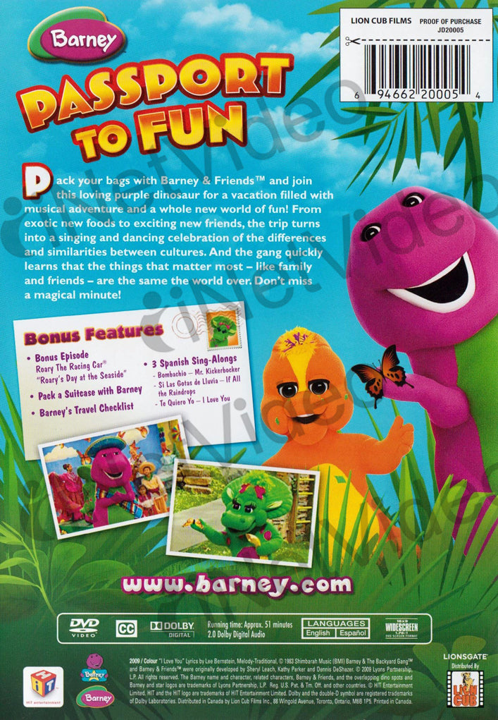 Barney - Let's Go on Vacation on DVD Movie