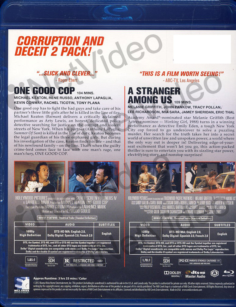 One Good Cop & A Stranger Among Us (Blu-ray) (Double Feature) (Limit 1 ...