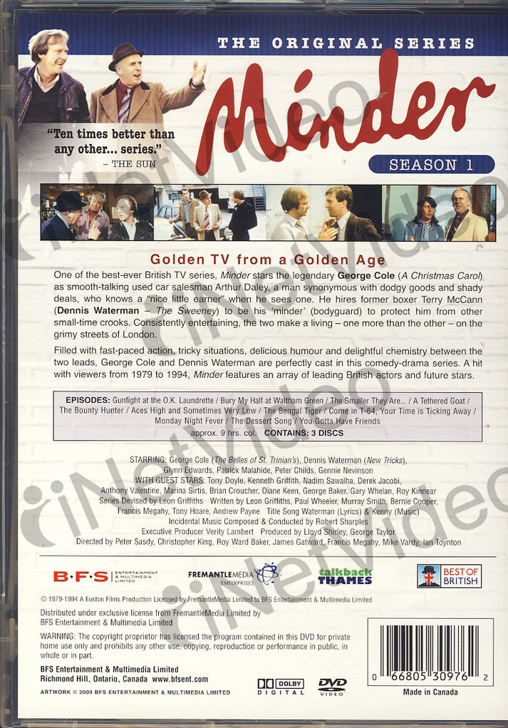 Minder - Season One (Boxset) on DVD Movie