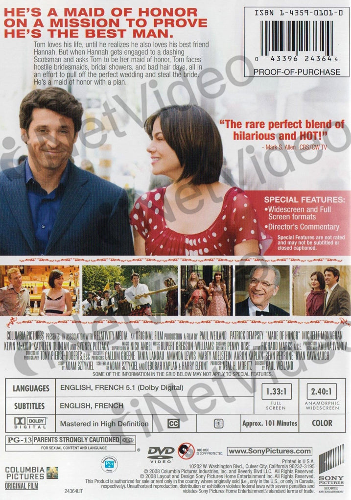 Made of Honor on DVD Movie