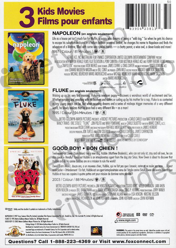 Napoleon Fluke Good Boy Mgm Movie Collection Bilingual On Dvd Movie