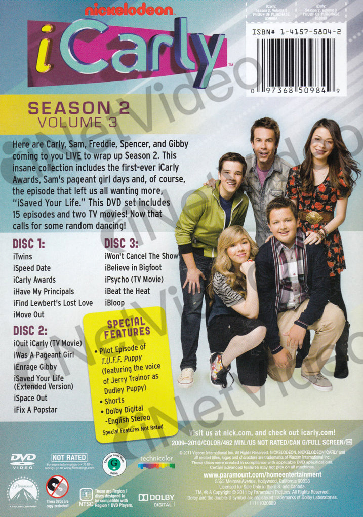 Icarly Season 2 Volume 3 On Dvd Movie