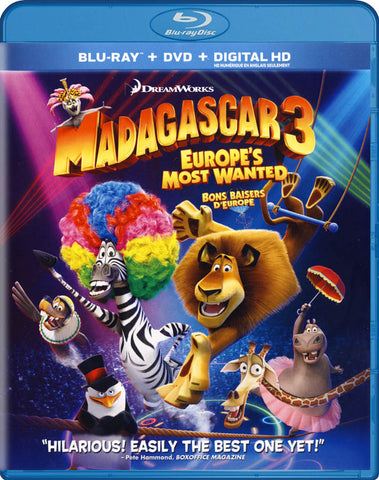 Madagascar 3 - Europe s Most Wanted (Blu-ray / DVD / Digital HD) (Blu-ray) (Bilingual) BLU-RAY Movie 