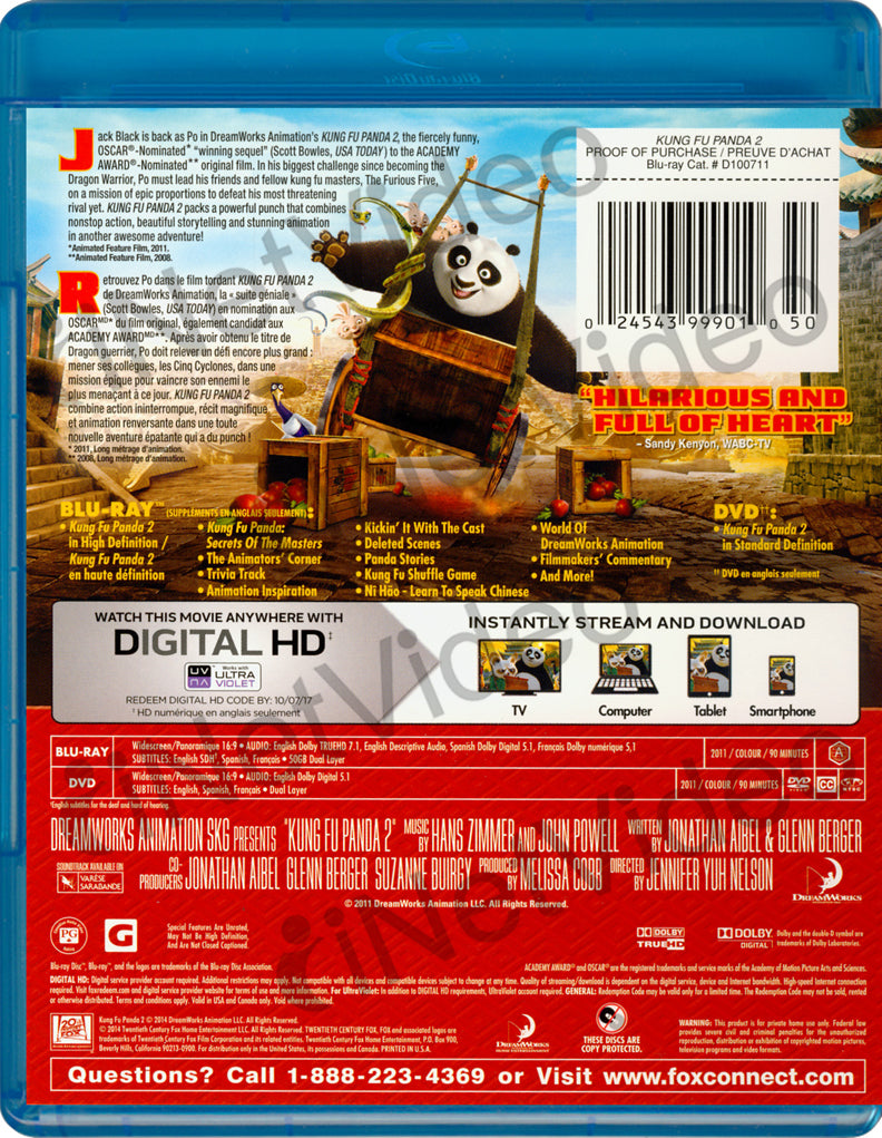 Kung Fu Panda 2 Blu Ray Dvd Digital Copy Blu Ray Bilingual On Blu Ray Movie