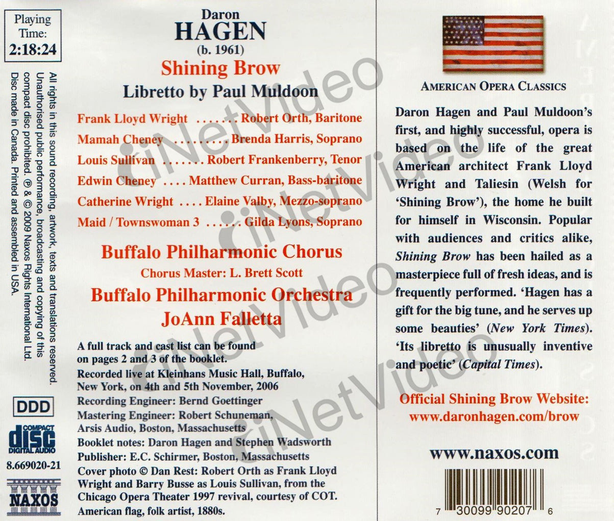 Daron Hagen - Shining Brow (CD) on DVD Movie