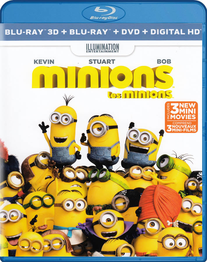 Beeldhouwwerk Opsommen Beheer Minions + 3 Mini-Movies (Blu-ray 3D + DVD + Digital HD) (Blu-ray)  (Bilingual) on BLU-RAY Movie