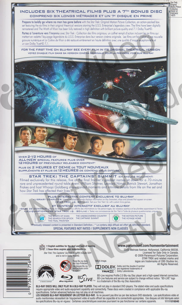 Star Trek - Original Motion Picture Collection (Bilingual) (Blu-ray ...