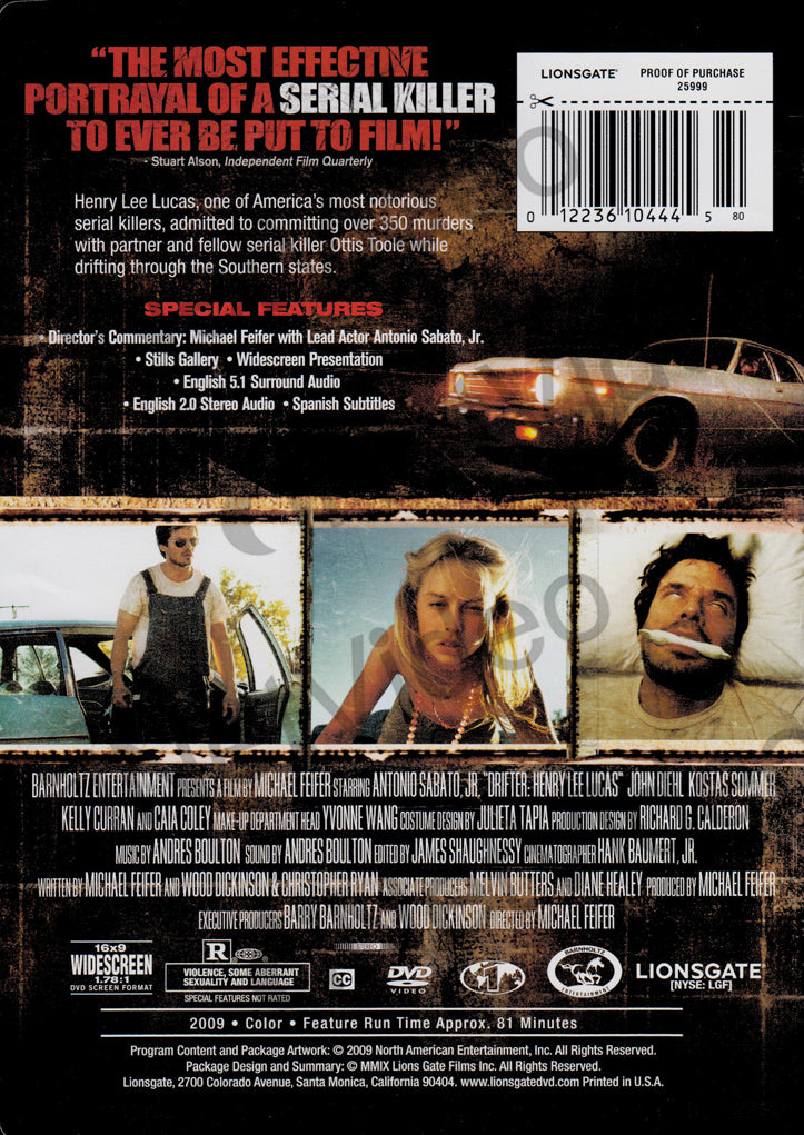 Drifter - Henry Lee Lucas (LG) on DVD Movie