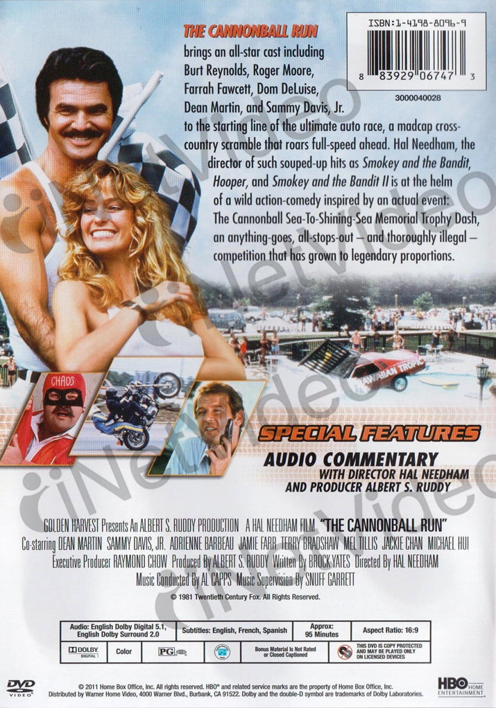 The Cannonball Run (Orange cover) on DVD Movie