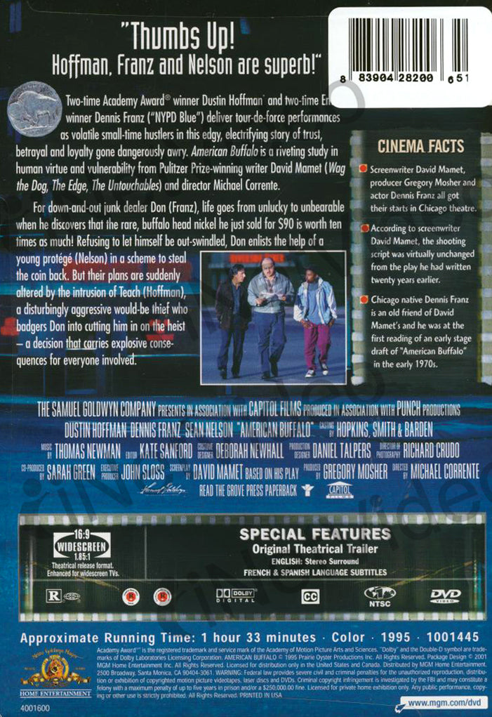 American Buffalo (MGM) on DVD Movie