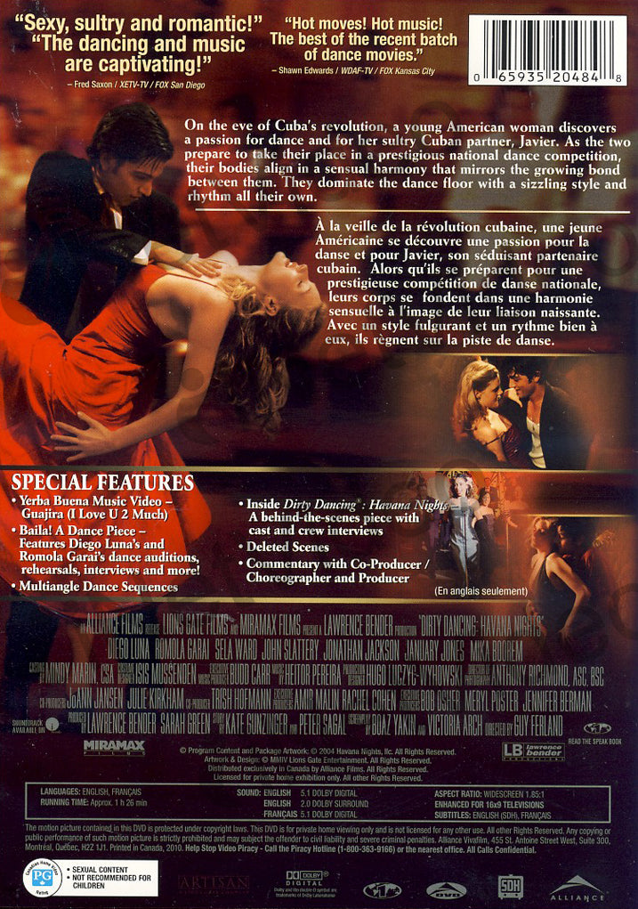 Dancing - Havana Nights (Bilingual) on DVD Movie