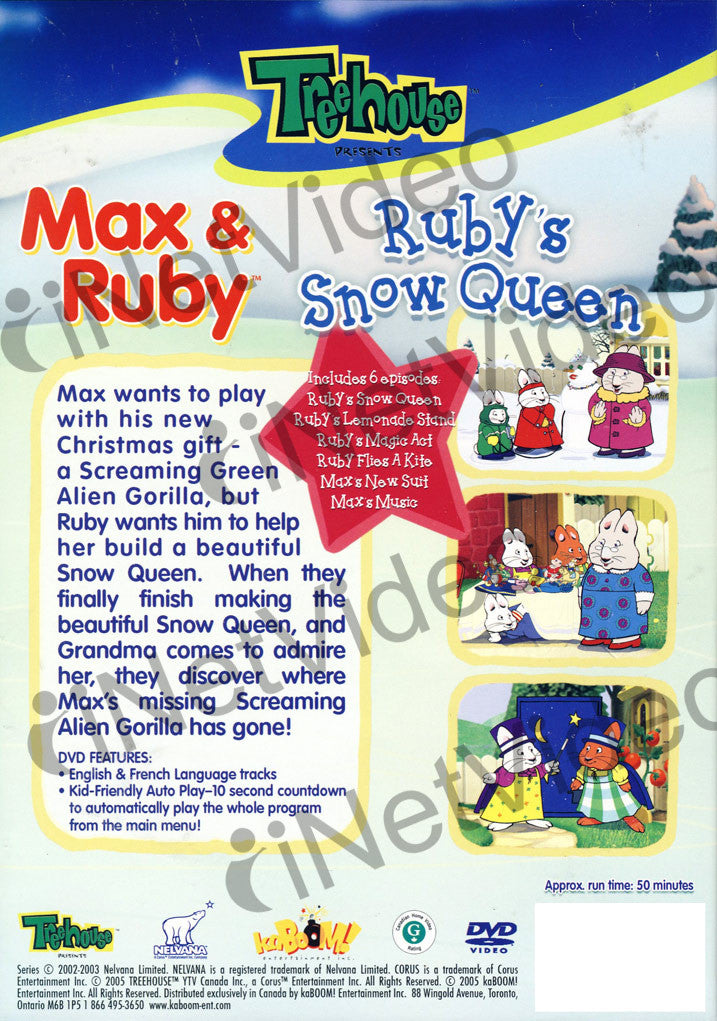 Max and Ruby - Ruby's Snow Queen on DVD Movie