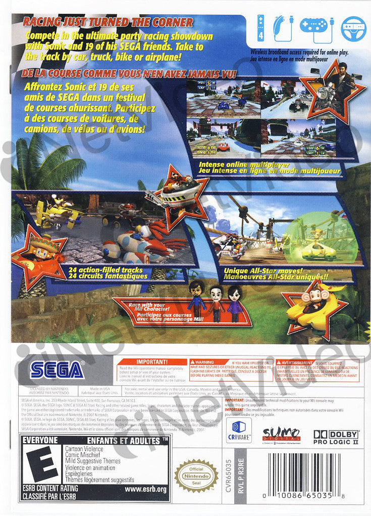 sega all stars racing wii