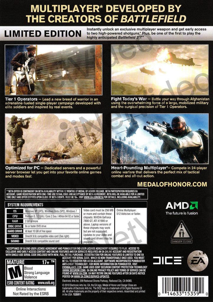 code medal of honor pc