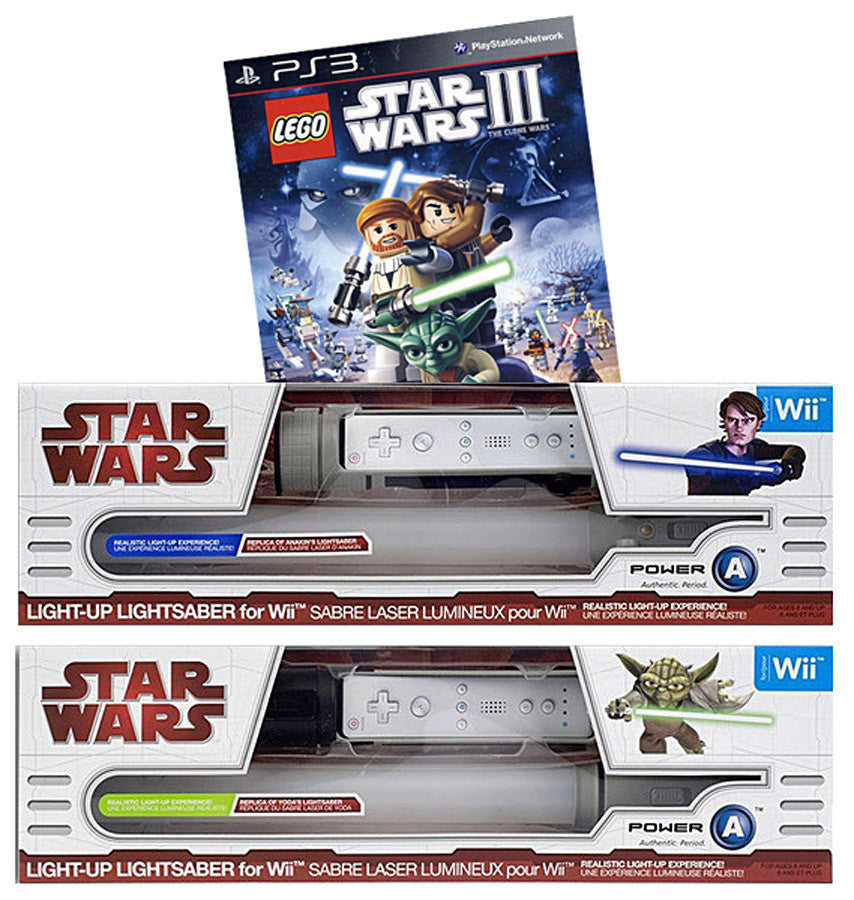 Lego Star Wars - The Complete + 2 Official Lightsabers and Anakin) (NINTENDO WII) on NINTENDO WII Game