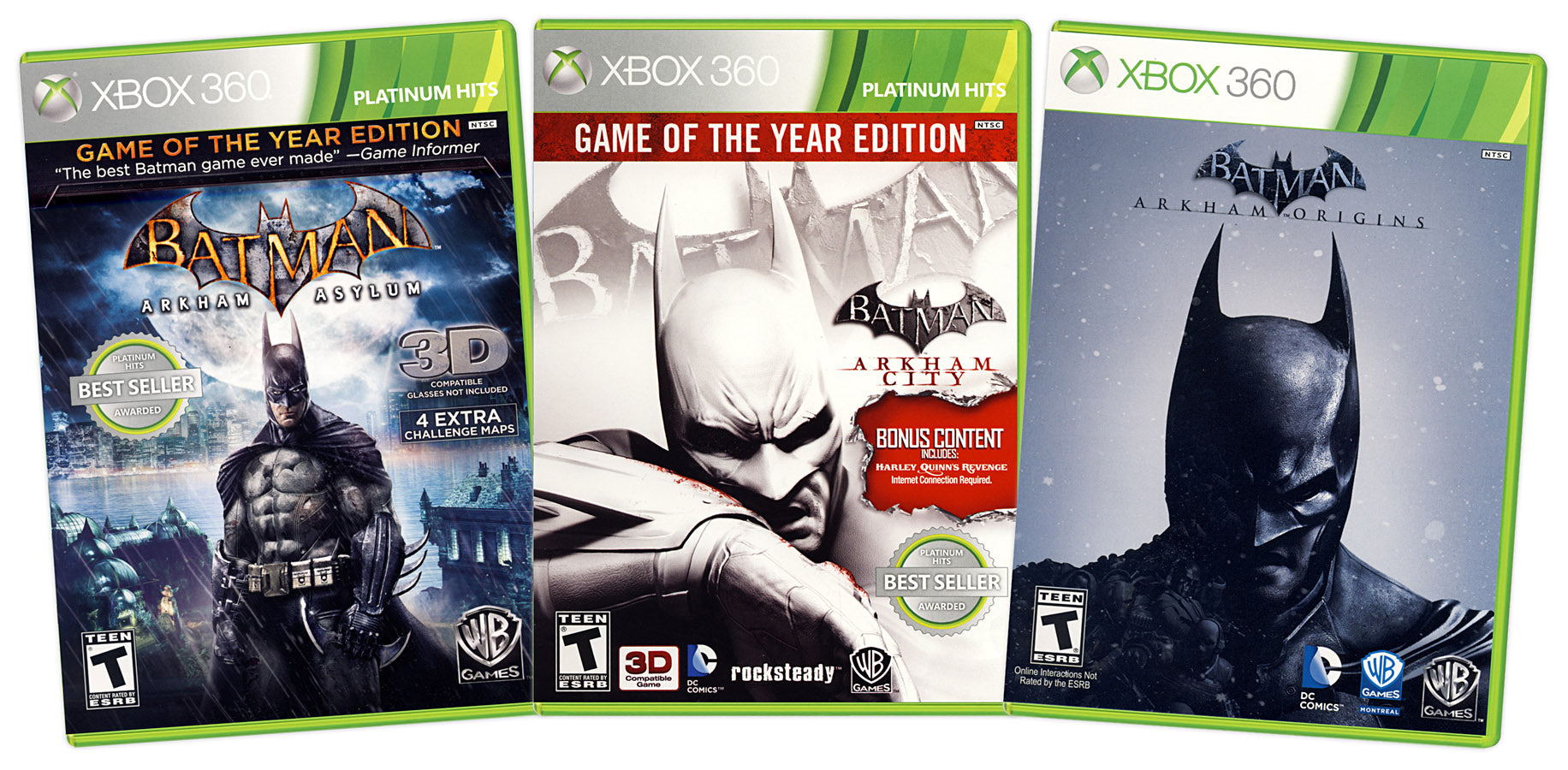 Batman Value Pack: (Arkham Asylum / Arkham City / Arkham Origins) (3-Pack) (xbox  360) (XBOX360) on XBOX360 Game