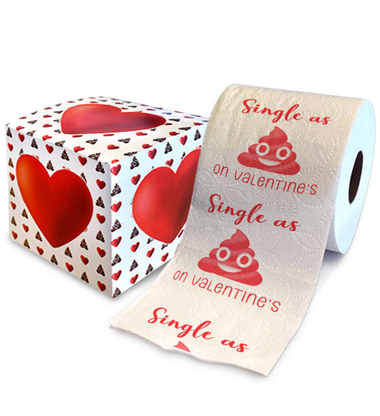 Printed TP Doing Paperwork on Valentine's Day Printed Toilet Paper Gag Gift - Funny Toilet Paper Roll for Prank, Bathroom dcor for Party, Romantic