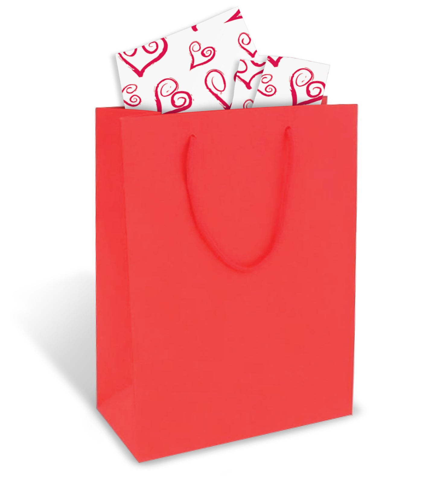 Red Gift Bag with Red Heart Tissue Paper – PrintedTP.com