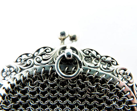 Antique Victorian Sterling Silver Chatelaine Dance Compact Coin Purse  Embossed | eBay