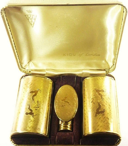 Vintage Lipstick Case Holder W/ Mirror Red Green Gold Woven -  UK