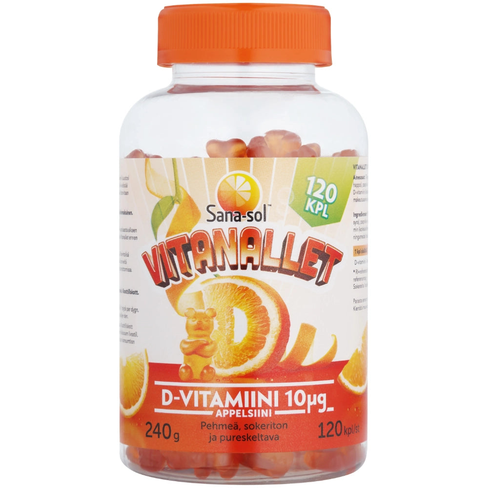  SANA-SOL Vitanallet D-vitamiini 10 µg 120 kpl