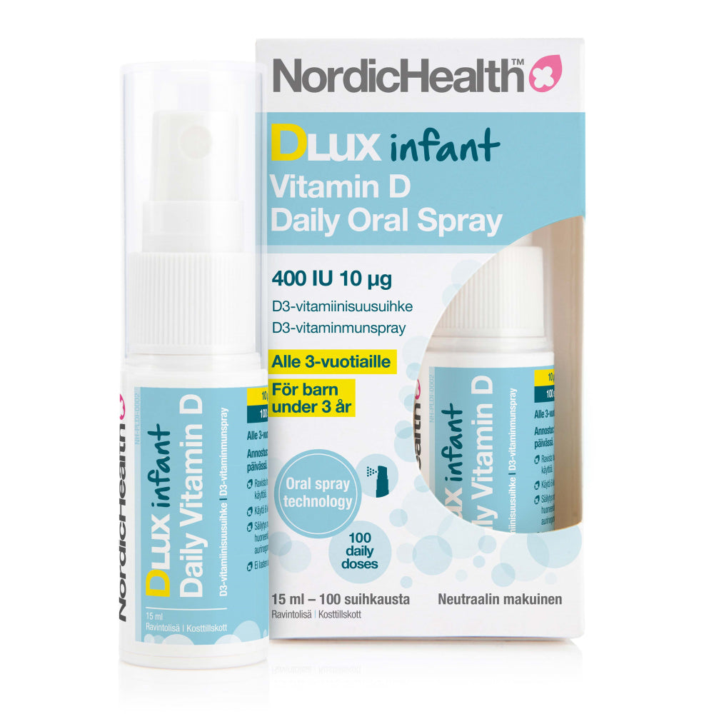 NORDIC Health Dlux Infant 400 IU D3-vitamiinisuusuihke— 