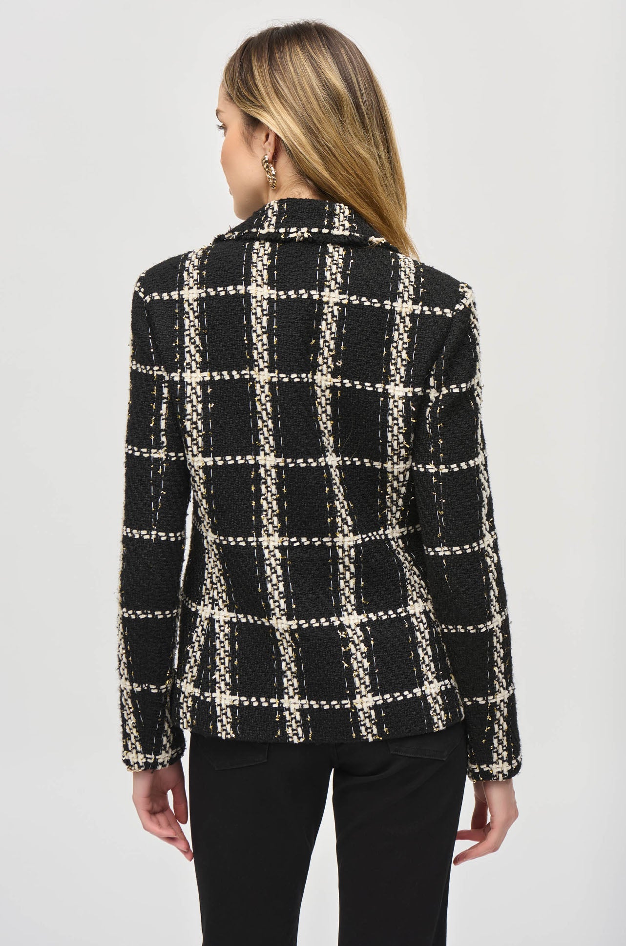 Joseph Ribkoff - Plaid Bouclé Blazer with Pockets