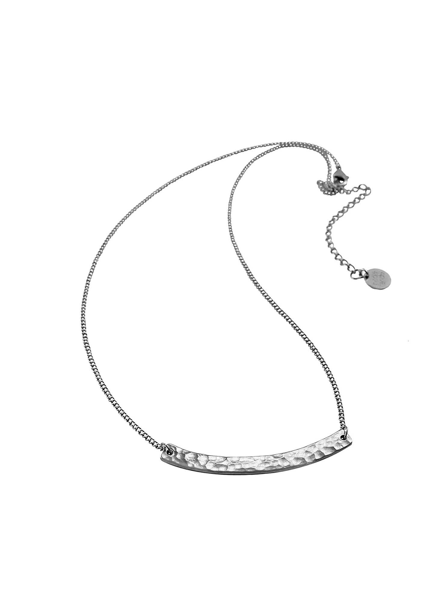 Nicole Fendel Jewellery - Willow Curved Bar Pendant in Ruthenium