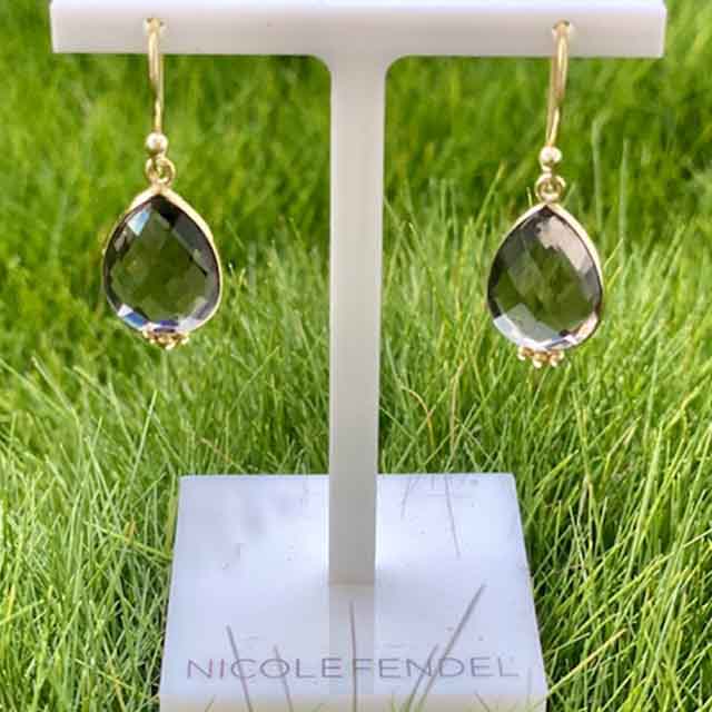 Nicole Fendel - Ada Drop Earring in Smokey Quartz