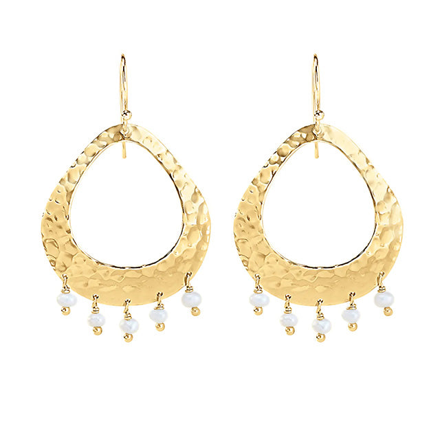 Nicole Fendel - Ava Earrings in Gold & Freshwater Pearl