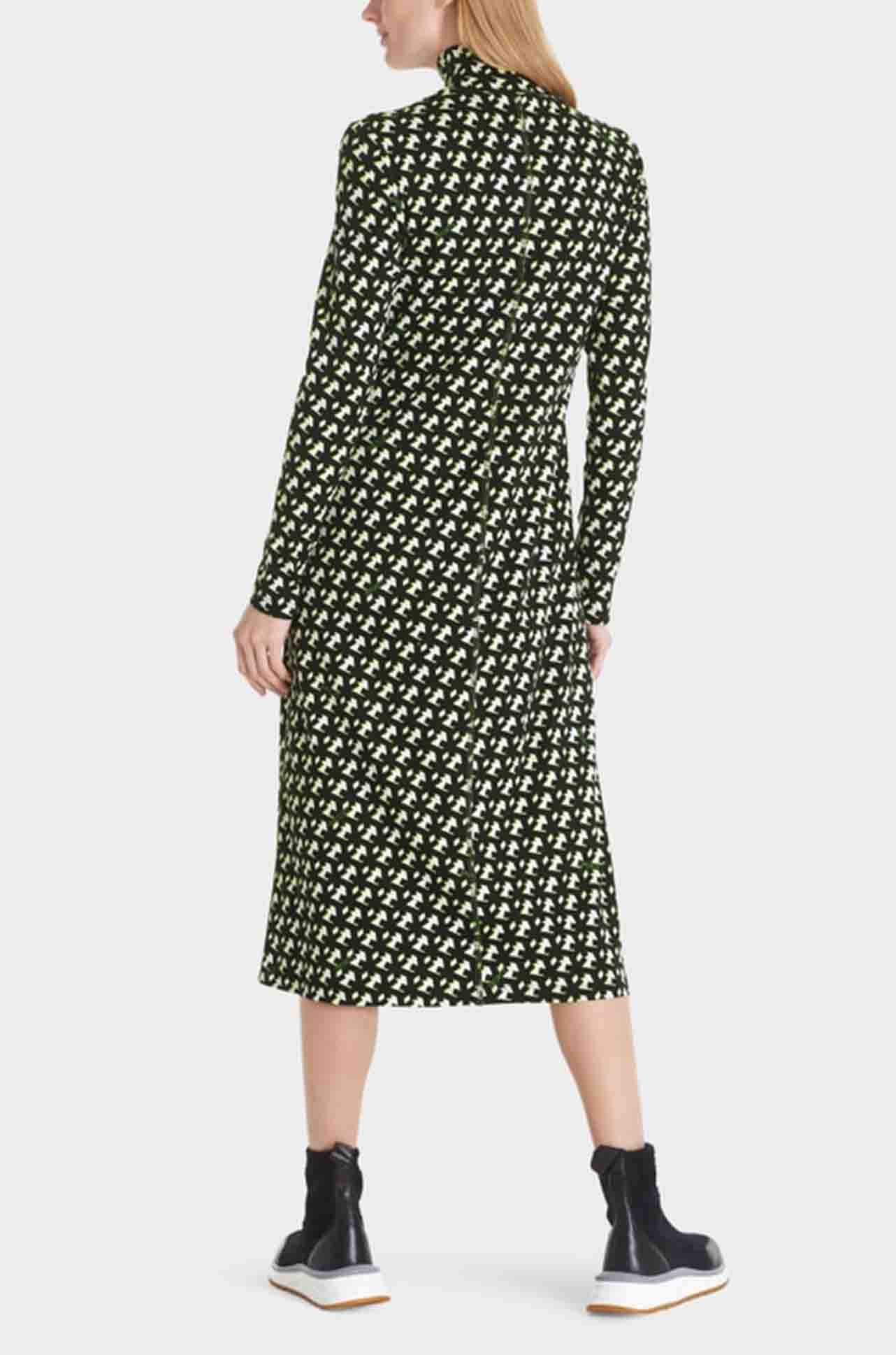 Marc Cain - Black/Fluro Print High Neck Dress