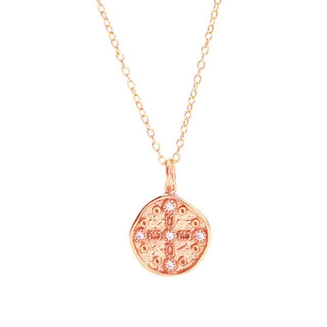 Nicole Fendel - Cross Of The Earth Necklace in Rose Gold