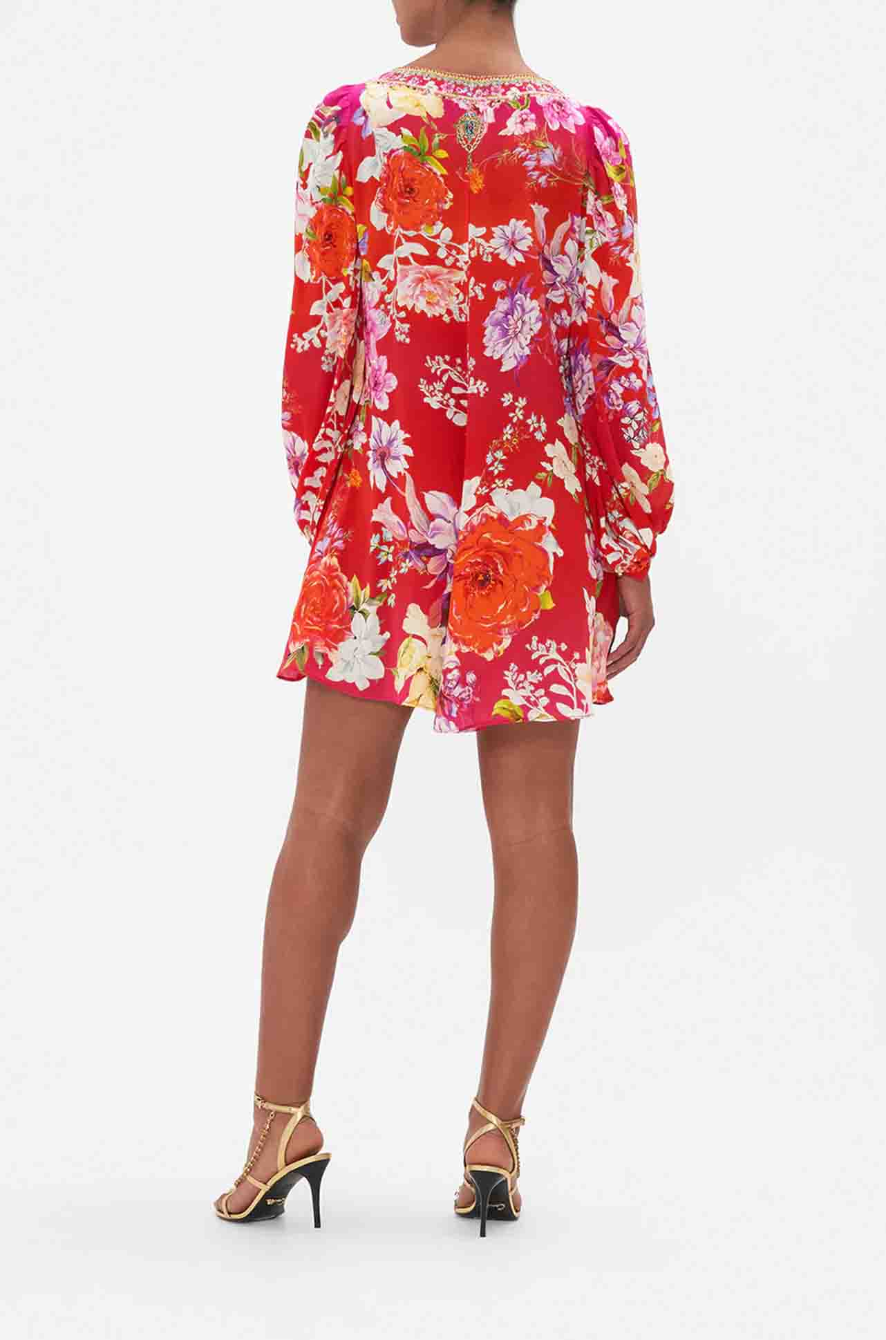 Camilla - Kiss + Tell V-Neck Blouson Sleeve Dress