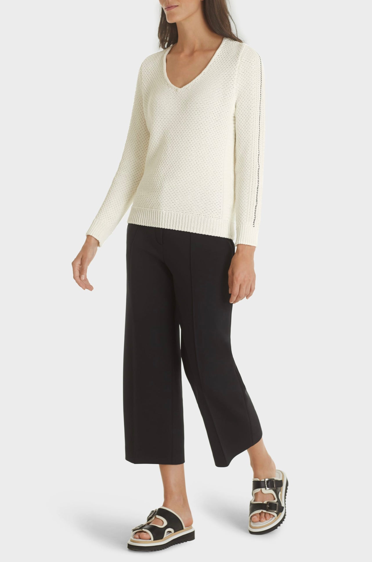 Marc Cain - V-Neck Cable Knit Sweater